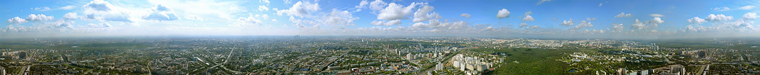 Полная панорама Москвы 360° с Останкинской телебашни